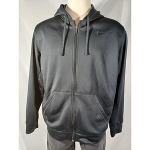 Nike Therma-FIT Hoodie Mens XL Black Full Zip Fleece Sweatshirt Jacket